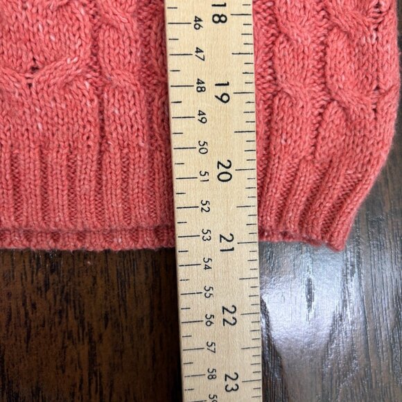 American Eagle Sweater Small Coral Pink Cable Knit Crew Neck Pullover Women's - Picture 9 of 11